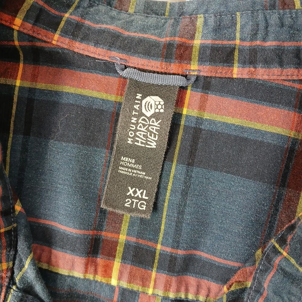 Mountain Hardwear Big Cottonwood Long Sleeve Shirt Mens XXL blue plaid button-up - Picture 7 of 13
